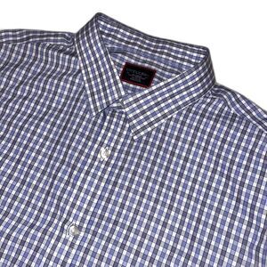 UNTUCKit Dante Wrinkle-Free Short Sleeve Shirt – Men’s XL Blue/Gray/White Plaid